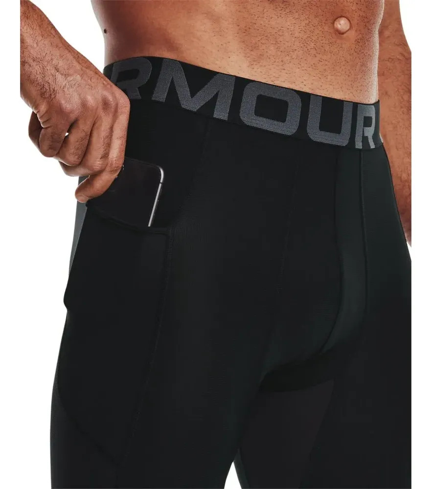 Calza Under Armour Compresión Heatgear 3/4 - Hombre Negro Lisa S - Imagen 4