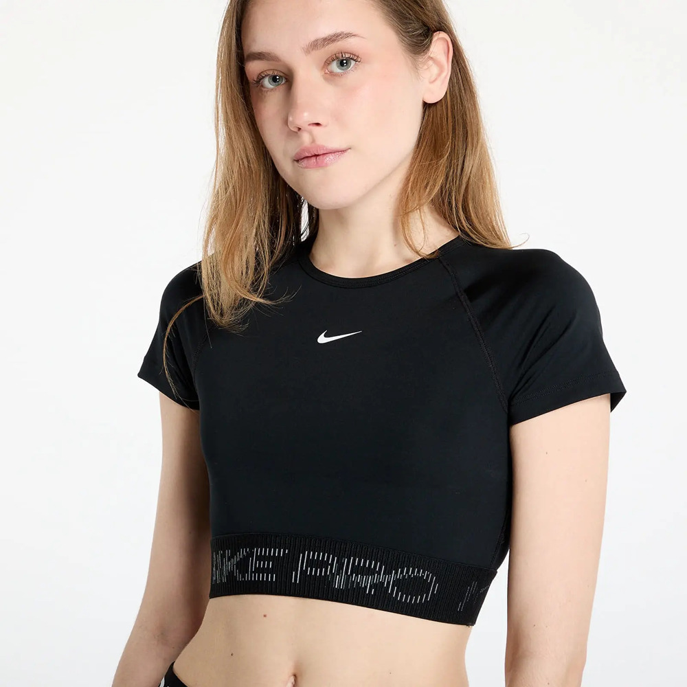 Remera Nike Pro Cropped Dri-fit - Mujer Negro Logo Xl - Imagen 3