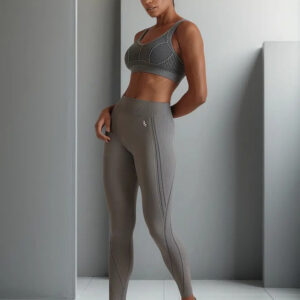 Calza Lupo Max Sin Costuras Fitness Gym Crossfit Running Gris Oscuro Lisa S