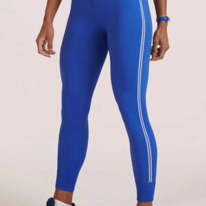 Calza Lupo Seamless Con Rayas Laterales Sin Costuras Fitness Azul Lisa L