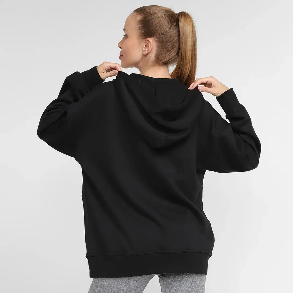 Canguro Mizuno Big Logo Oversized - Mujer L Negro Lisa - Imagen 2