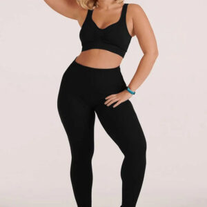 Calza Lupo Basic Sin Costuras Fitness Gym Crossfit Yoga Negro Lisa L