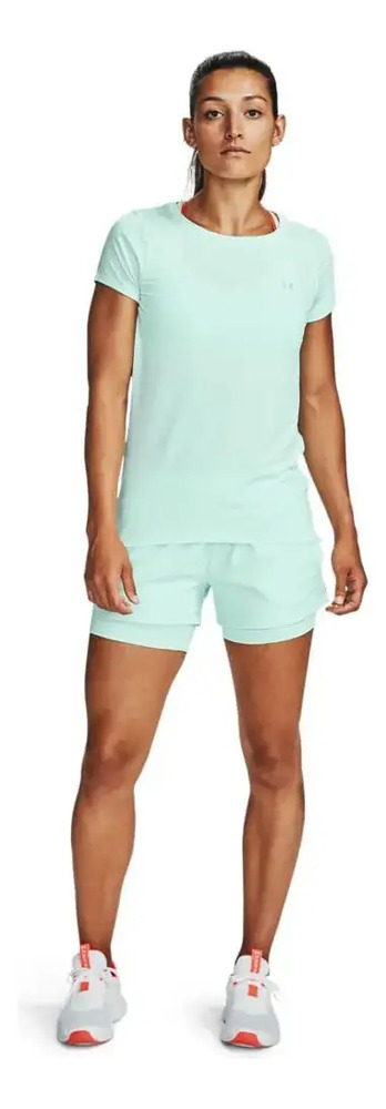 Short Under Armour Play Up 2in1 - Mujer Verde Agua Lisa L - Imagen 4