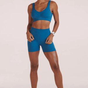 Short Lupo Sin Costuras Levanta Cola Fitness Gym Azul Petróleo Lisa M