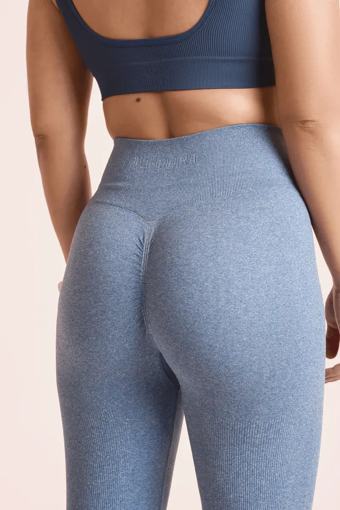 Calza Lupo Sin Costuras Push Up Levanta Cola Azul Acero Lisa M - Imagen 6