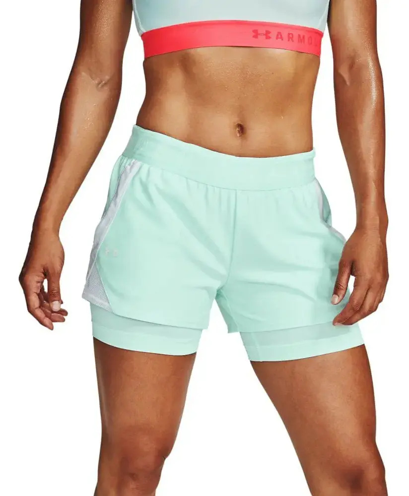 Short Under Armour Play Up 2in1 - Mujer Verde Agua Lisa L