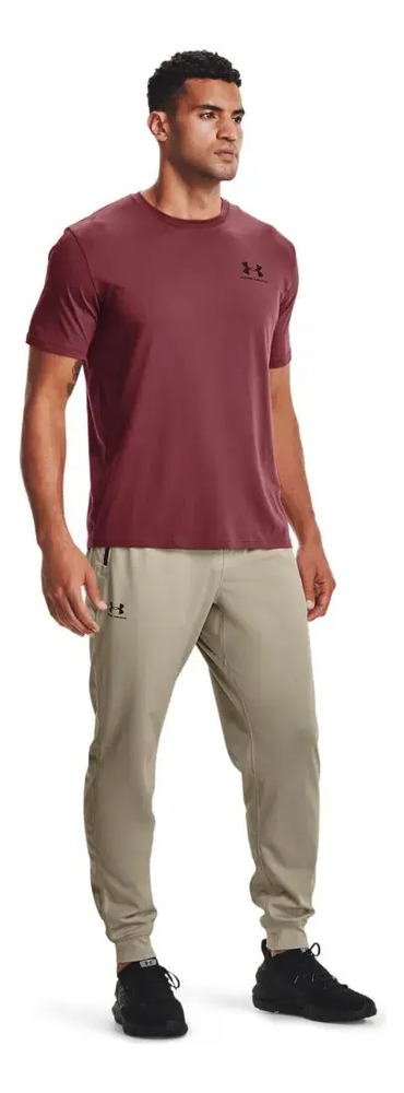 Pantalón Under Armour Sportstyle Tricot Joggers - Hombre Beige Liso L - Imagen 2