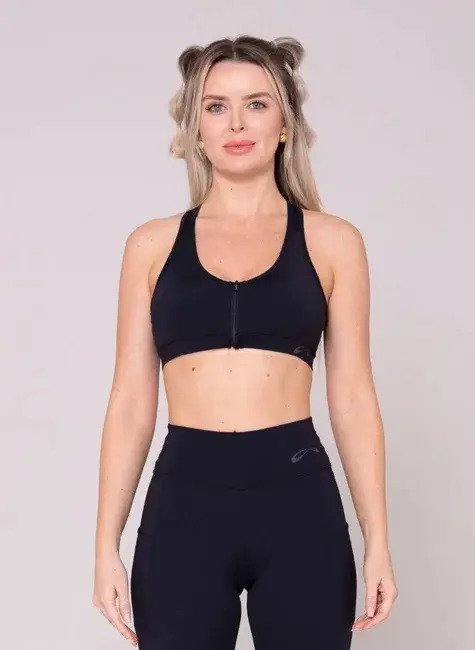 Top Deportivo Sol Sports Matrix Con Cierre - Mujer Negro Lisa M - Imagen 2