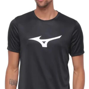 Remera Mizuno Spark Running Big Logo - Hombre Negro Lisa L