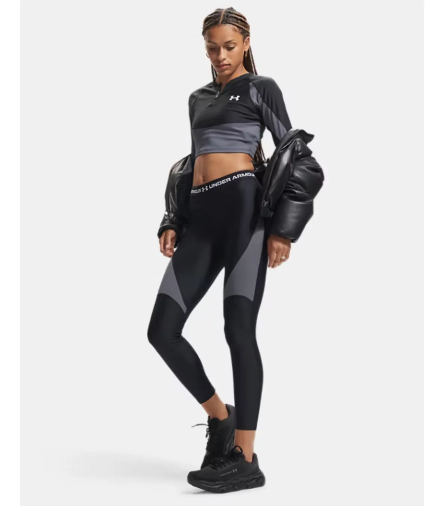 Calza Under Armour Heatgear Rib - Mujer Negro Lisa Xl - Imagen 3