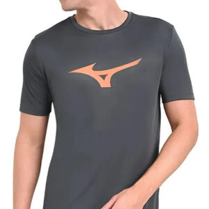 Remera Mizuno Spark Running Big Logo - Hombre Gris Plomo Lisa L