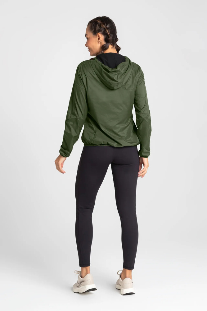 Campera Corta Viento Sol Sports Energy 3 - Mujer Verde Militar Xl Lisa - Imagen 2
