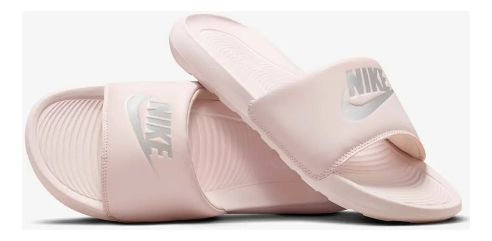 Chinelas Ojotas Nike Victori One - Mujer Rosa Logo 7 Us