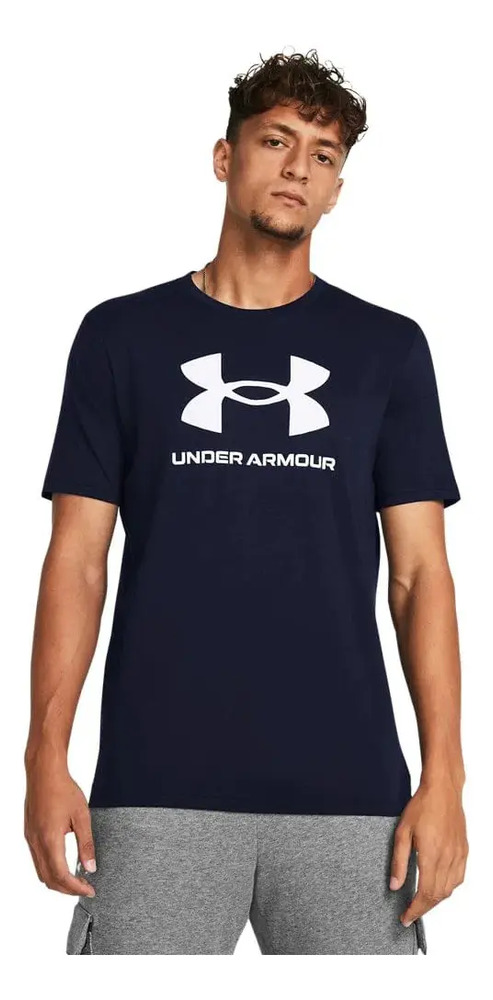 Remera Under Armour Sportstyle Logo - Hombre Azul Oscuro Lisa L