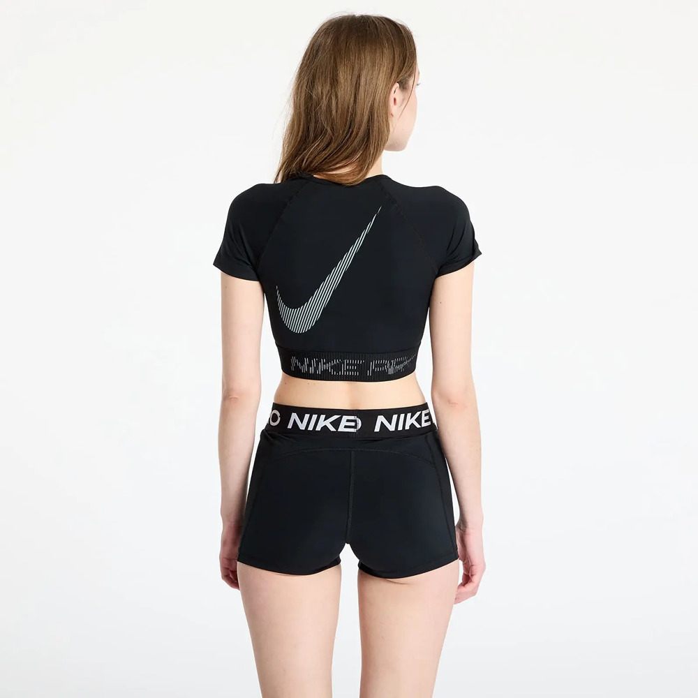 Remera Nike Pro Cropped Dri-fit - Mujer Negro Logo Xl - Imagen 2