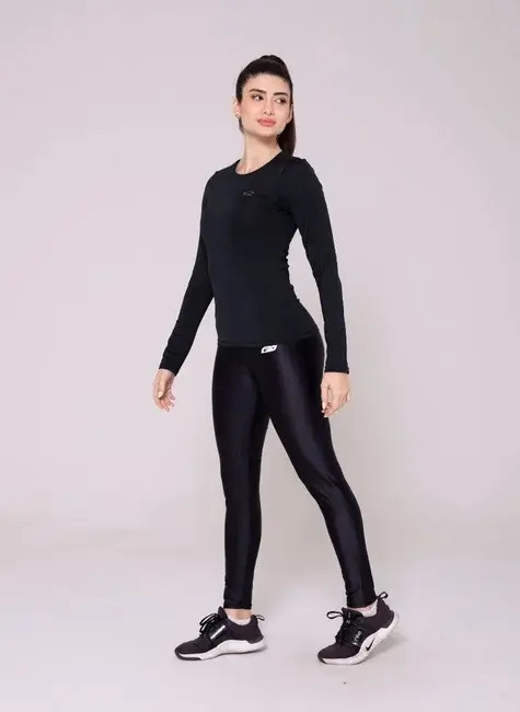 Camiseta Térmica Súper Caliente Afelpada Sol Sports - Mujer Negro S - Imagen 2