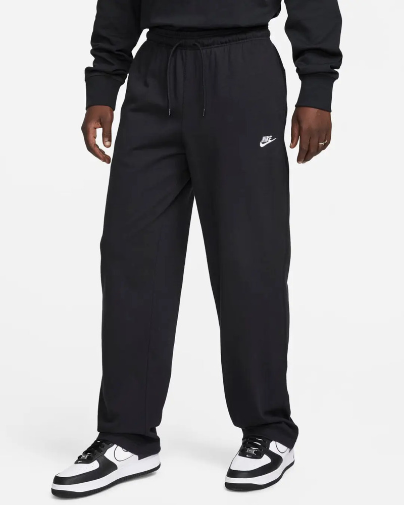 Pantalón Nike Club Knit Wide Leg - Hombre Negro Liso S - Imagen 2