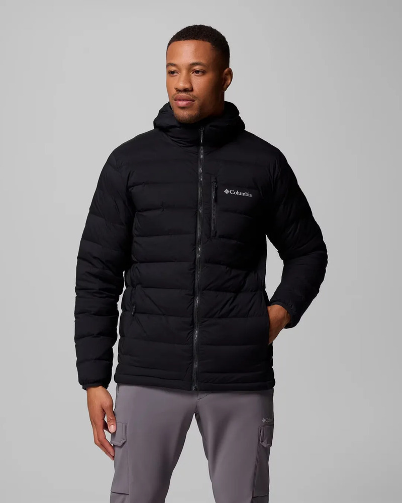 Campera Columbia Drift Peak Stretch Down Hooded - Hombre Negro L Lisa