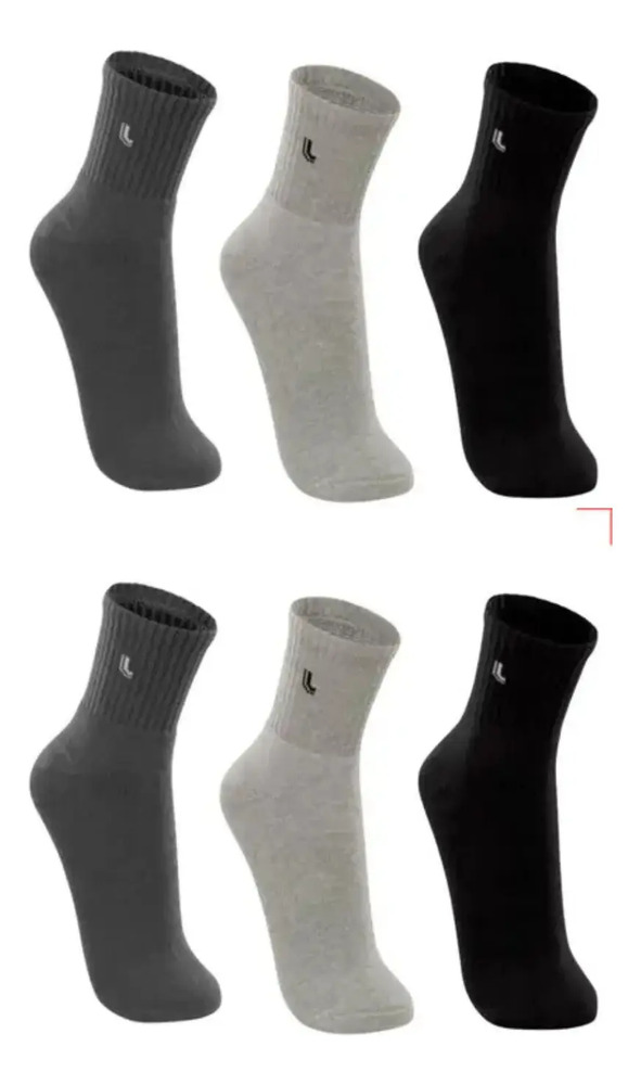 Medias Lupo X6 Deportivas Caño Medio - Unisex Mezcla Gris Lisa M