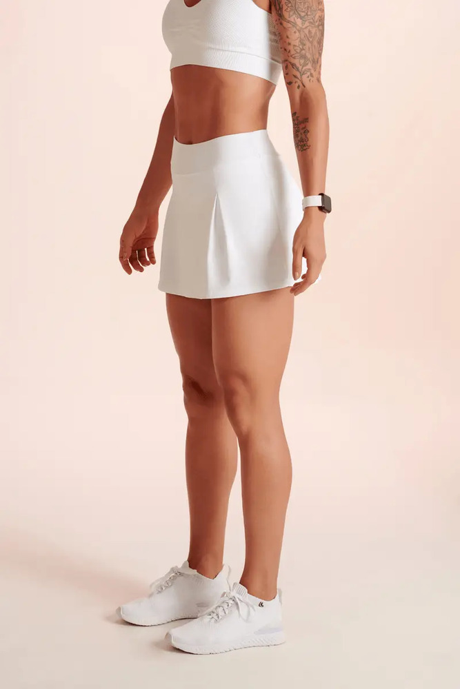 Short Pollera Lupo Lsport Fit Gym Tenis - Mujer Blanco Lisa S - Imagen 4