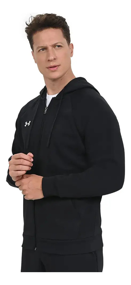 Campera Under Armour Rival Fleece - Hombre Negro S Lisa - Imagen 3