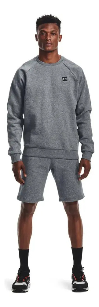 Buzo Under Armour Rival Fleece Crew I - Hombre M Gris Claro Lisa - Imagen 4