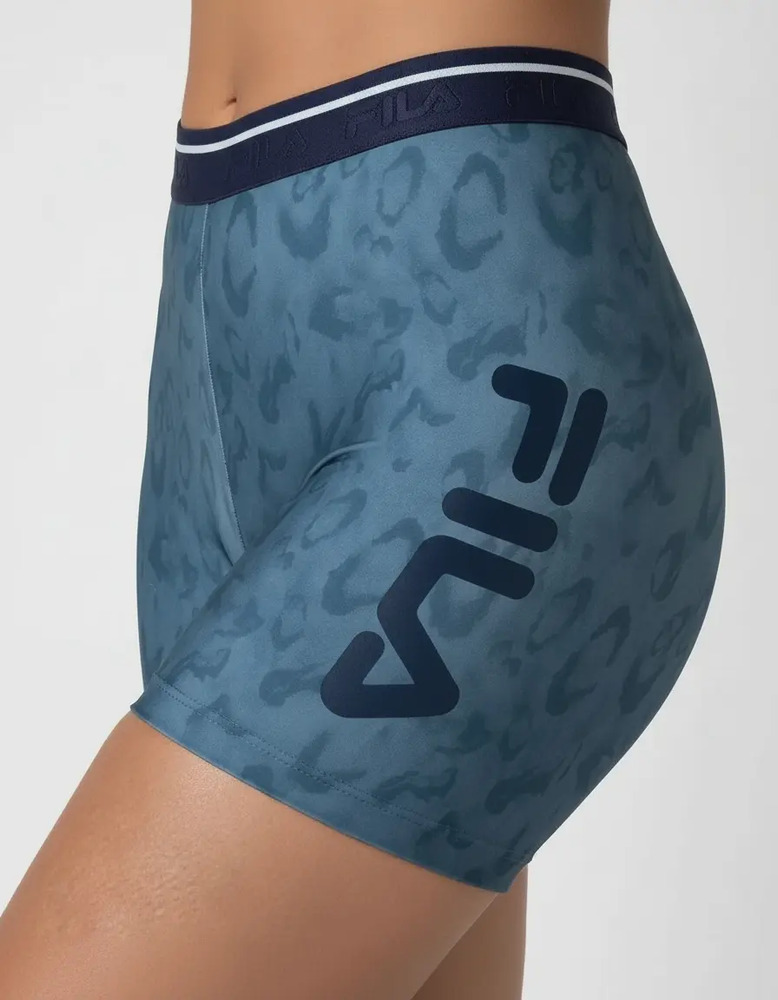 Short Fila Train Elastic - Mujer Azul Delave Estampado M - Imagen 4