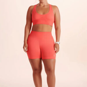 Short Lupo Sin Costuras Levanta Cola Fitness Gym Coral Lisa S