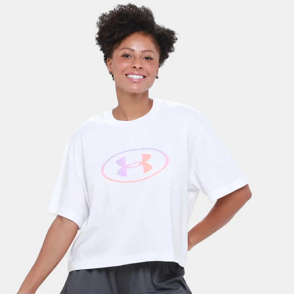 Remera Under Armour Live Novelty Sil - Mujer Blanco Logo S - Imagen 3