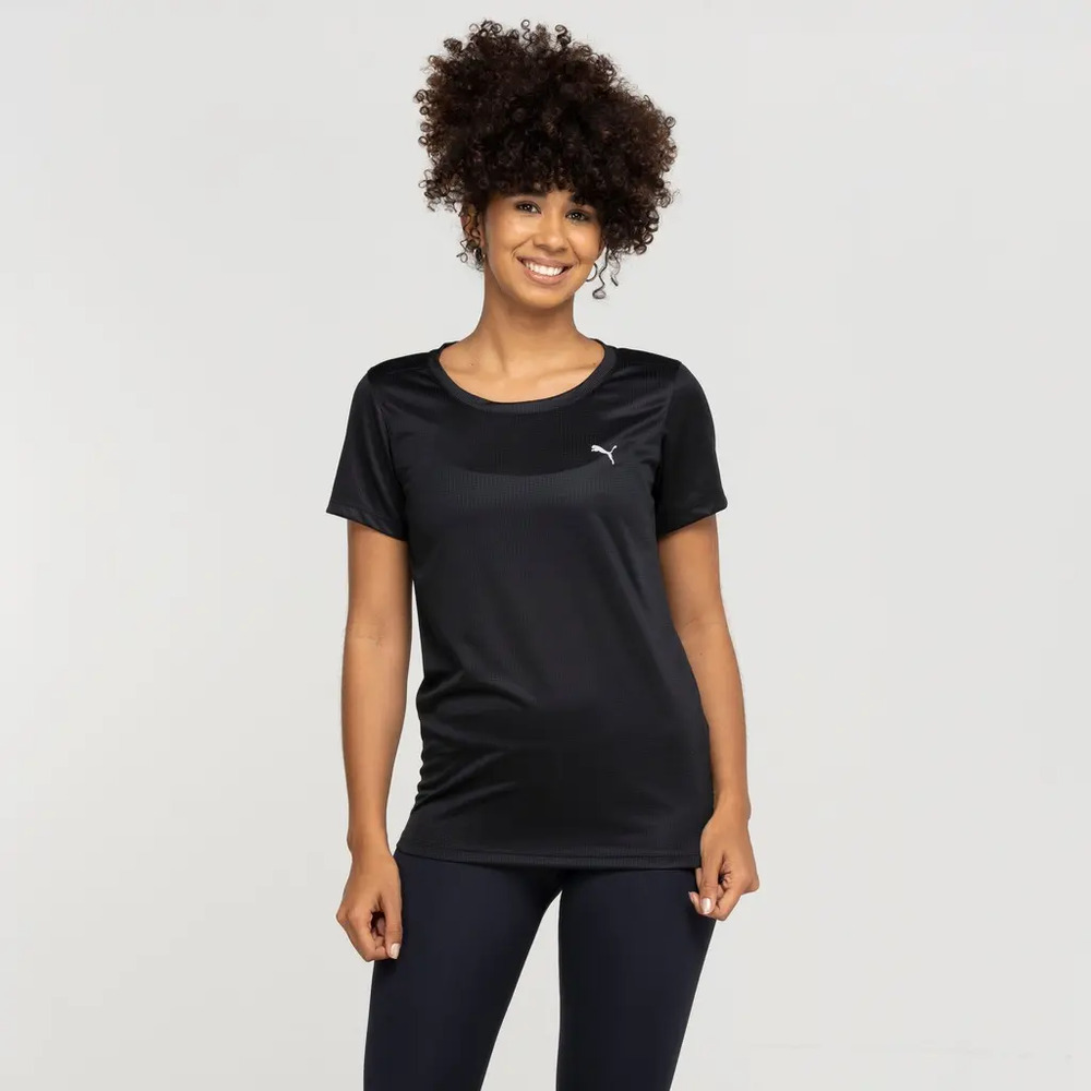 Remera Puma Performance Tee Run - Mujer Negro Lisa M