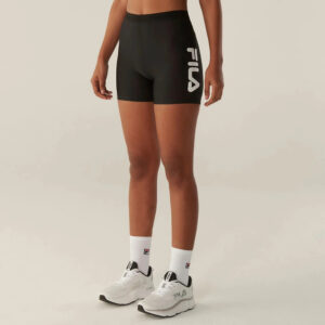 Short Fila Train Elastic - Mujer Negro Blanco Lisa L