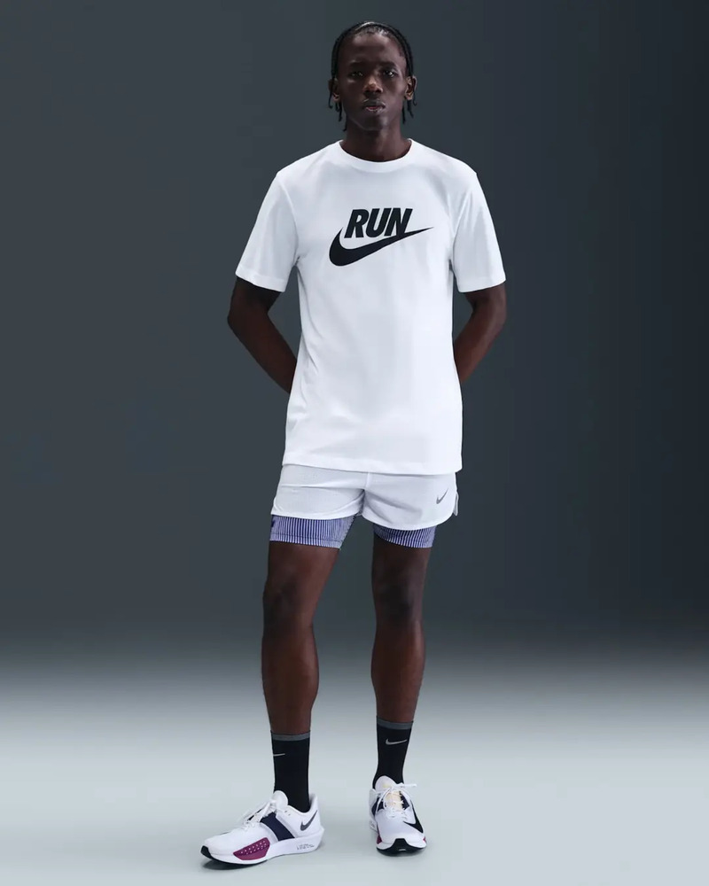 Remera Dri-fit Nike Run Swoosh - Hombre Blanco Logo S - Imagen 4