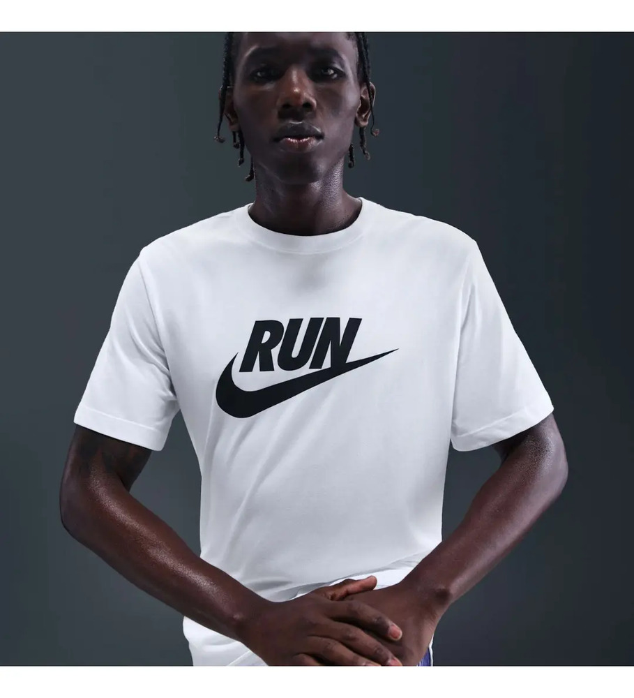Remera Dri-fit Nike Run Swoosh - Hombre Blanco Logo S