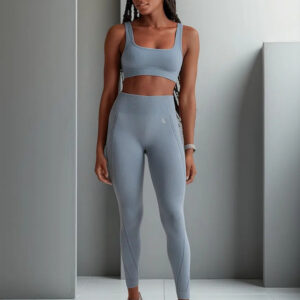 Calza Lupo Max Sin Costuras Fitness Gym Crossfit Running Celeste Lisa L