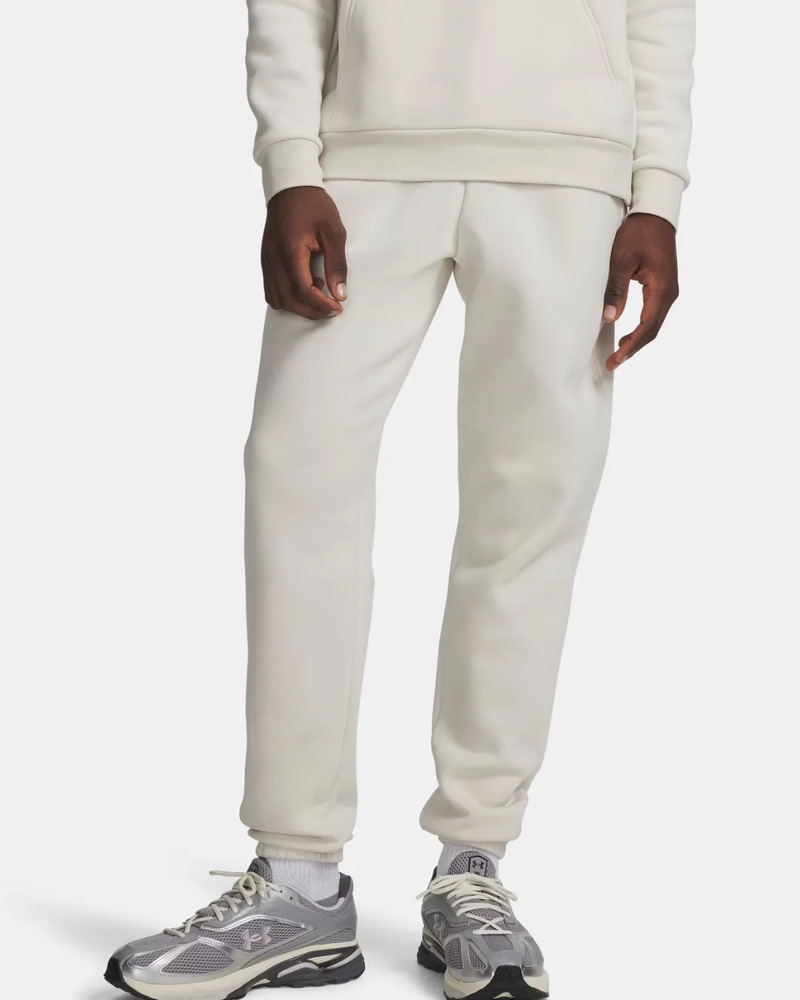 Pantalón Under Armour Icon Fleece - Hombre Off White Liso Xl - Imagen 2