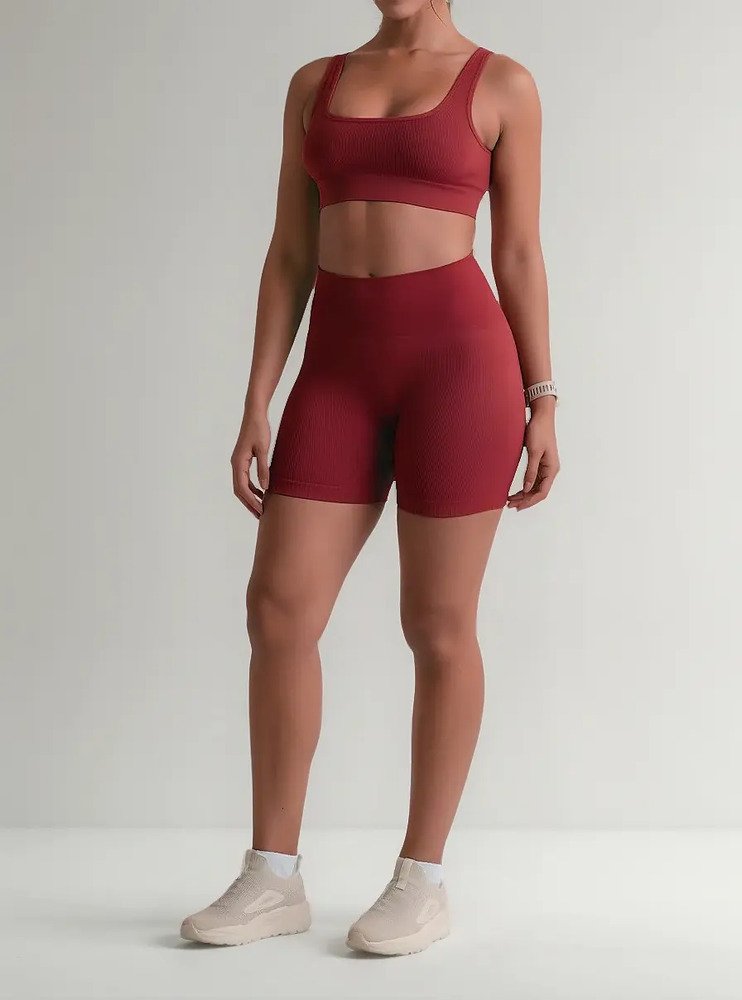 Short Lupo Sin Costuras Acanalado Fitness Gym - Imagen 8