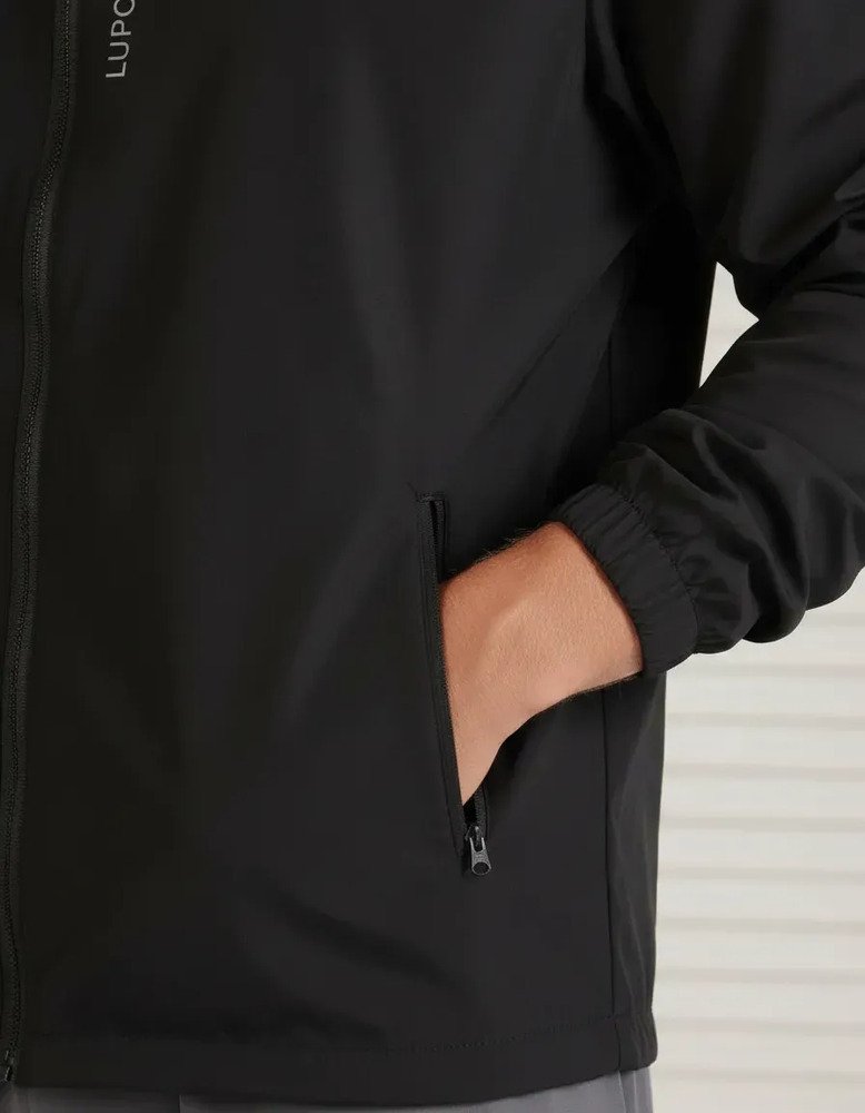Campera Cortaviento Lupo Run - Hombre Negro L Lisa - Imagen 5