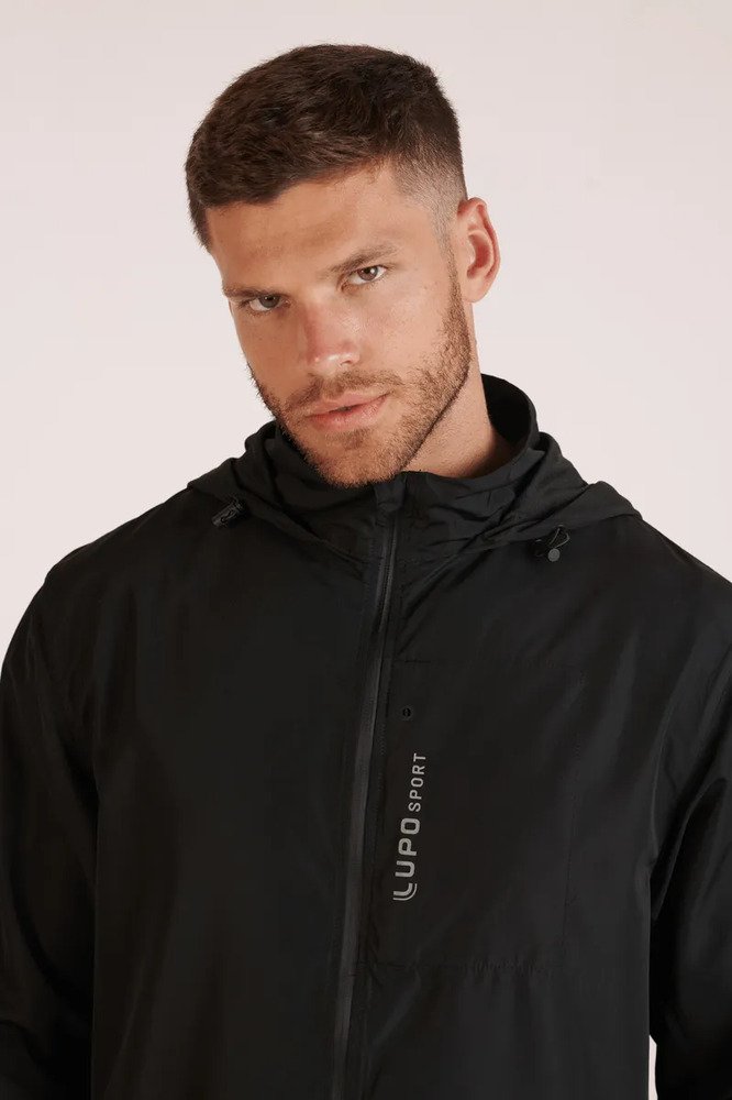 Campera Cortaviento Lupo Run - Hombre Negro L Lisa - Imagen 4
